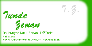 tunde zeman business card